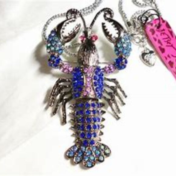 Rare Betsey Johnson Lobster Brooch/Pendant NWT - Picture 2 of 2